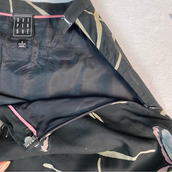 Due Per Due Vintage Butterfly Print Maxi Skirt Y2K Boho Fairycore Silk Blend 4 - Picture 7 of 12